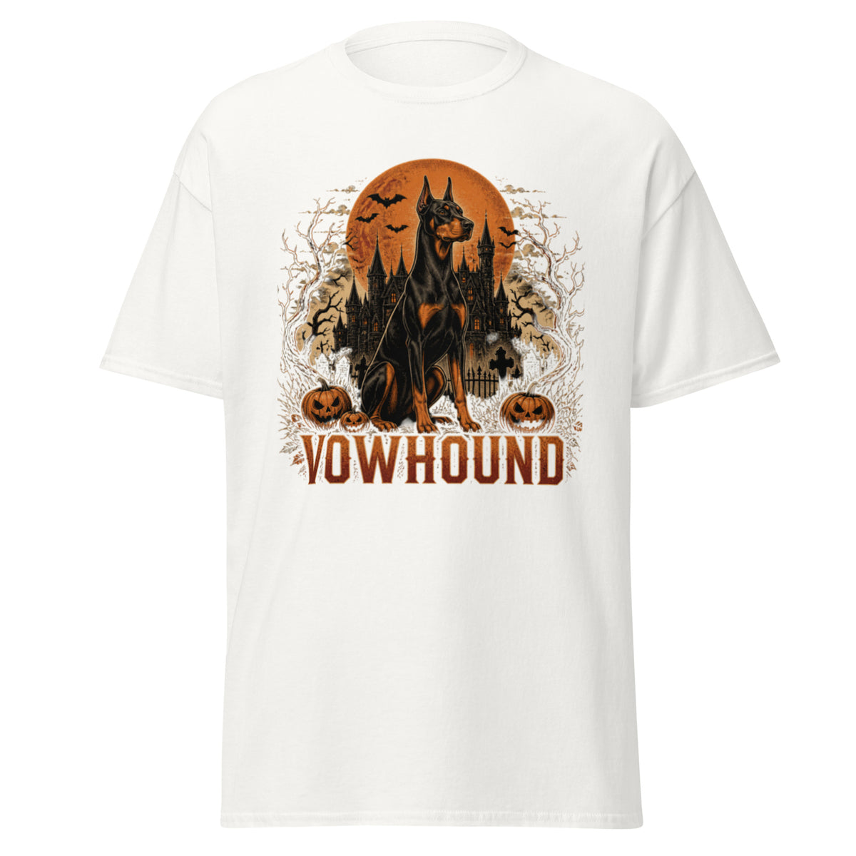 White Haunted Pack Halloween Dog T-Shirt product mockup