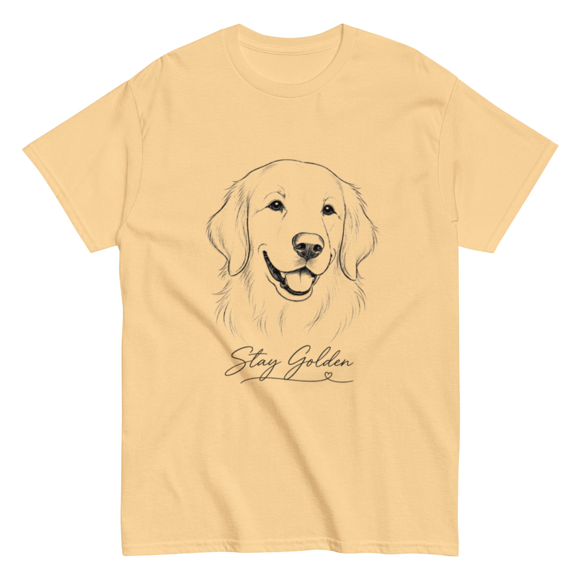 Yellow VOWHOUND Classic dog lover T-shirt front view