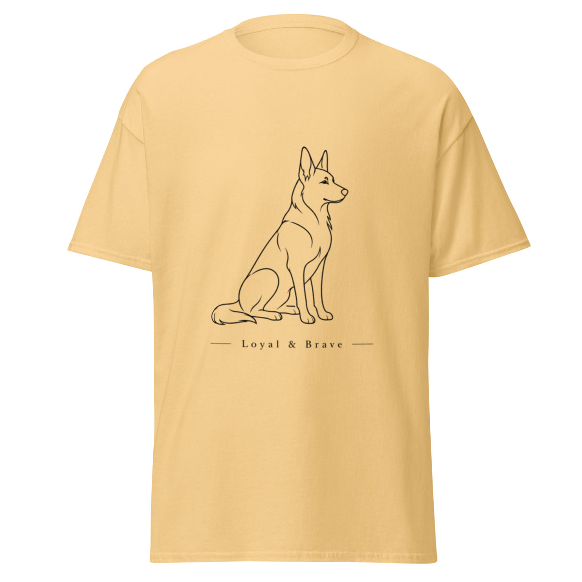Yellow German Shepherd T-shirt front view