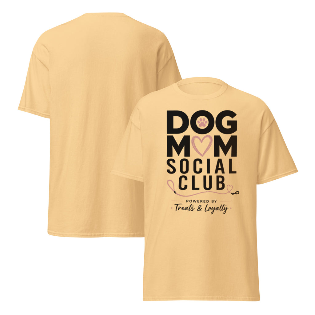 Yellow Haze VOWHOUND Canine Standard graphic T-shirt front-and-back view