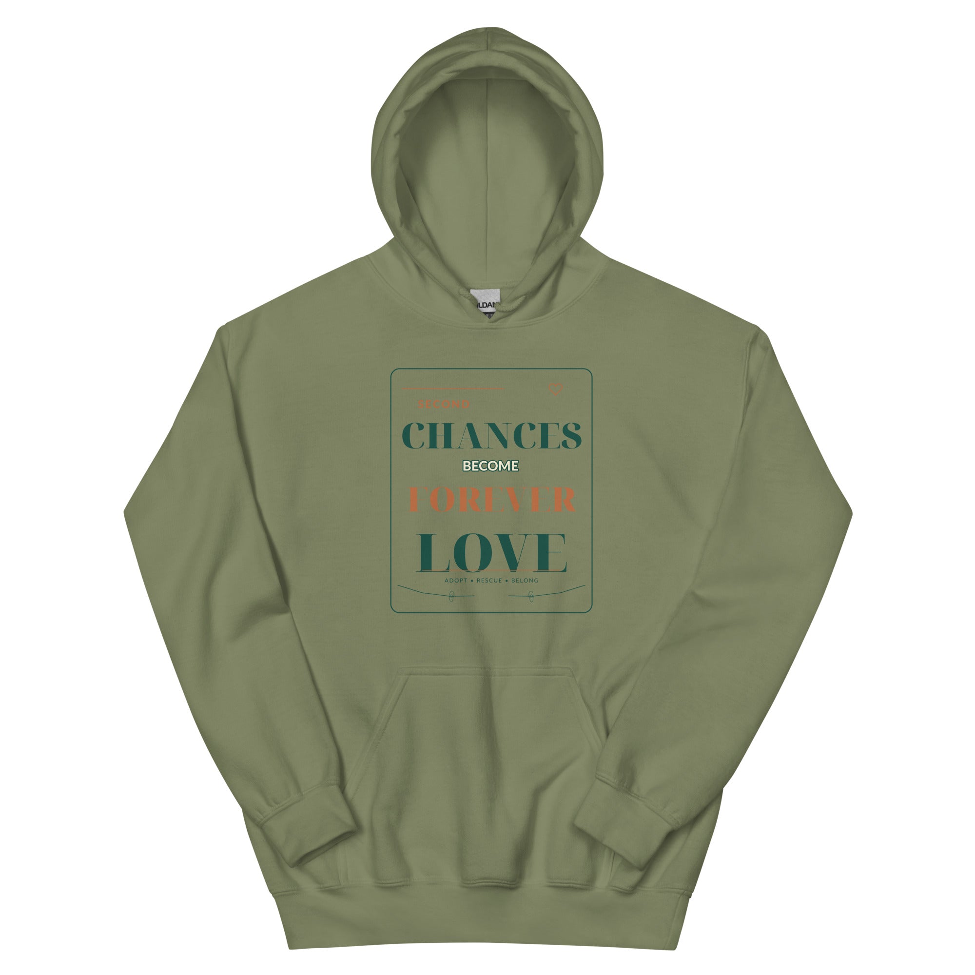 Military green VOWHOUND Canine Culture Classic Hoodie front view